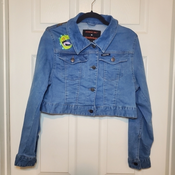 Members Only x Nickelodeon Rugrats Denim Crop Jean Jacket Size Large - Picture 1 of 16